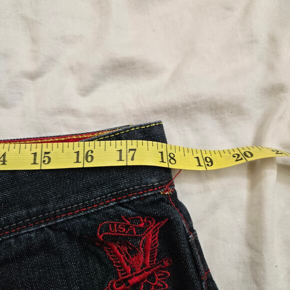 Vtg Pepe Jeans Mens Size 36x33 HTF Skull Live Free Dark Wash Y2K Hip-Hop - Picture 8 of 15